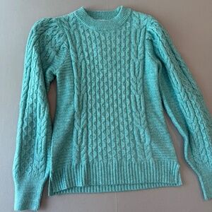 Crown & Ivy Teal Cable Knit Sweater